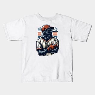 crows play baseball Kids T-Shirt